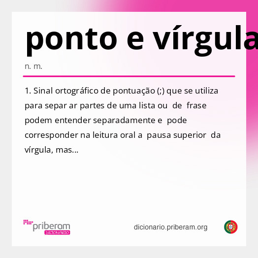 Significado de ponto e vírgula